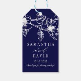 Etiqueta Para Presente Flores Chic Magnolia | Casamento Marinho Azul