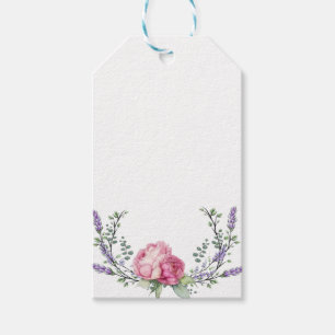 Etiqueta Para Presente Flores cor-de-rosa aquarela peônias rosadas rosas