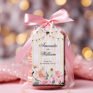 Etiqueta Para Presente Flores De Aquarela, Casamento Obrigado