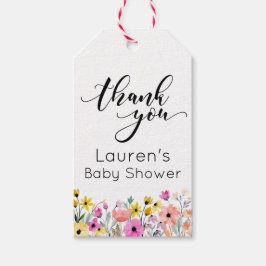 Etiqueta Para Presente Flores De Aquarela Obrigado