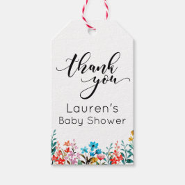 Etiqueta Para Presente Flores De Aquarela Obrigado