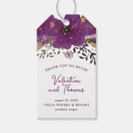 Etiqueta Para Presente Flores De Aquarela Roxo Favor De Casamento
