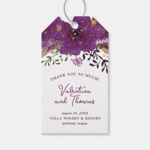 Etiqueta Para Presente Flores De Aquarela Roxo Favor De Casamento