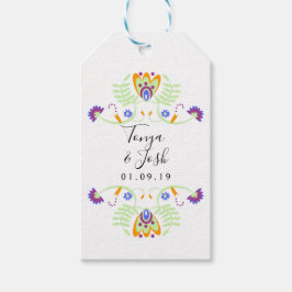Etiqueta Para Presente Flores de Casamento Folclóricas Florais | Cores Vi