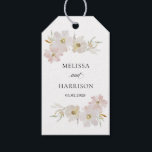 Etiqueta Para Presente Flores de Cores de Água de Creme e Blush<br><div class="desc">Flores de Cores de Água de Creme e Blush</div>
