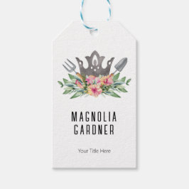 Etiqueta Para Presente Flores de Ferramentas de Aquarela Chic Boho Coroa 