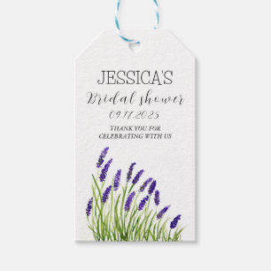 Etiqueta Para Presente Flores de lavanda aquarela chuveiro de noiva rústi
