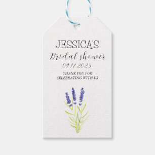 Etiqueta Para Presente Flores de lavanda aquarela chuveiro de noiva rústi