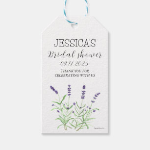 Etiqueta Para Presente Flores de lavanda aquarela chuveiro de noiva rústi