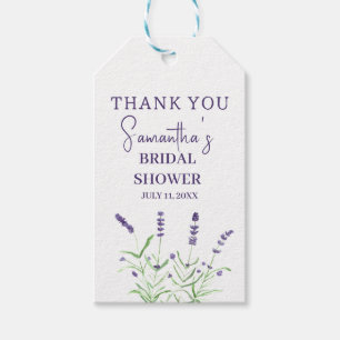 Etiqueta Para Presente Flores de Lavanda Chuva de Cores Aquarela Violeta 