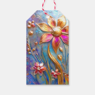 Etiqueta Para Presente Flores de Metal