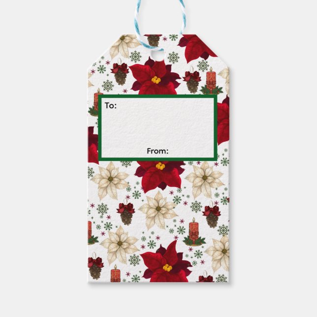 Etiqueta Para Presente flores de Natal (Frente)