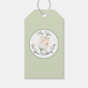 Etiqueta Para Presente Flores de Orquídea Rosa Verde Bridal Shower