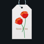 Etiqueta Para Presente Flores de Papoula Vermelha Personalizadas<br><div class="desc">Ilustração de Flores de Papoula Vermelha. A papoula vermelha é um símbolo de esperança e paz.</div>