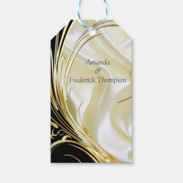 Etiqueta Para Presente Flores de prata ou Abstrato Douradas em - Seda e A