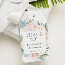 Etiqueta Para Presente FLORES DE SANGUE DE PINCO AZUL SUAVE BRIDAL Obriga