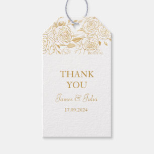 Etiqueta Para Presente Flores Douradas
