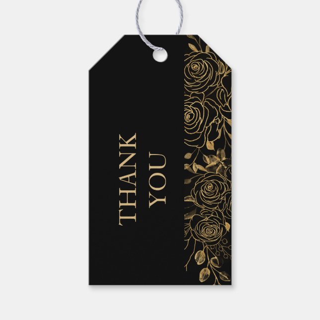 Etiqueta Para Presente FLORES Douradas (Frente)