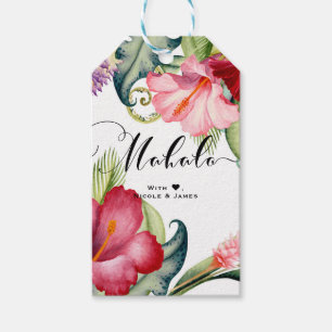 Etiqueta Para Presente Flores Exóticas Tropicais Festa de Casamento MAHAL
