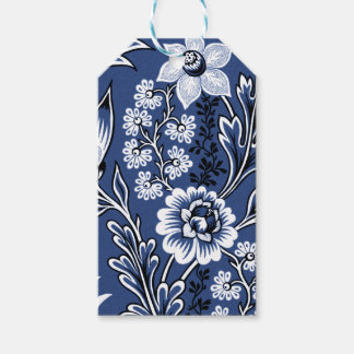 Etiqueta Para Presente Flores Fantásticas (Azul) Arte Fino
