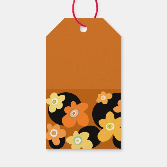 Etiqueta Para Presente Flores laranja (Verso)