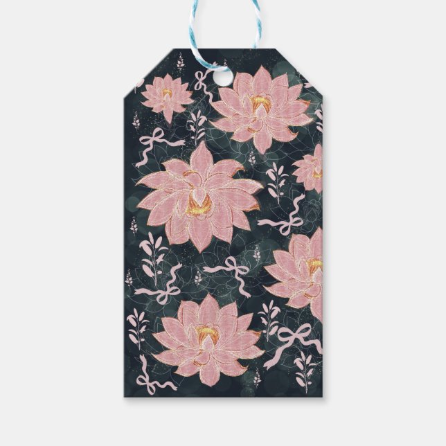 Etiqueta Para Presente Flores mágicas com design brilhante (Frente)