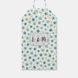 Etiqueta Para Presente Flores minúsculas modernas azuis