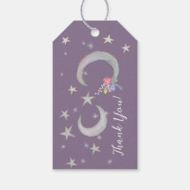 Etiqueta Para Presente Flores Moon Star Desenhadas À Mão Obrigado Chá de