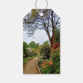 Etiqueta Para Presente Flores no parque - parte da série de árvores