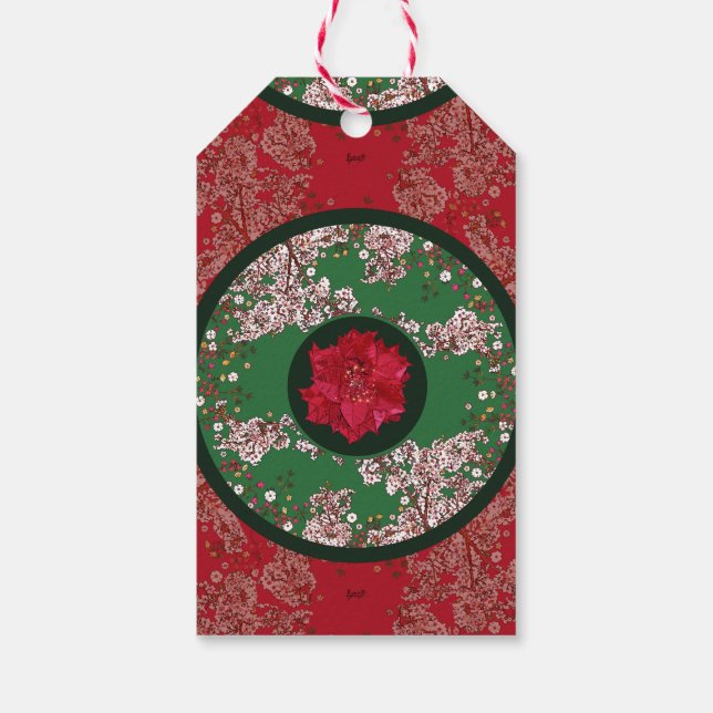 Etiqueta Para Presente Flores para o Natal (Verso)