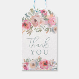 Etiqueta Para Presente Flores Românticas De Algodão Esfregam Blue Sage