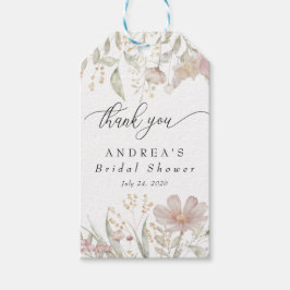 Etiqueta Para Presente Flores Rosa Empoeiradas | Chuveiro Nupcial Aquarel