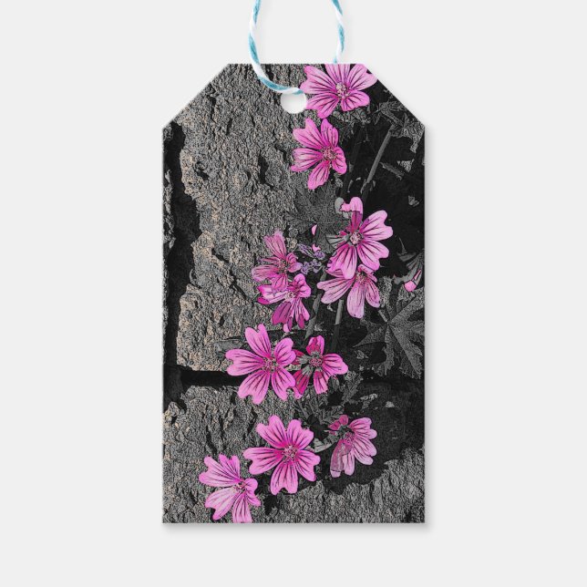 Etiqueta Para Presente Flores roxas (Frente)