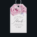 Etiqueta Para Presente Flores Roxas e Rosa Elegantes Obrigado<br><div class="desc">Púrpura empoeirada e etiquetas de casamento florais cor-de-rosa</div>