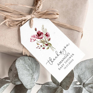 Etiqueta Para Presente Flores Selvagens Bebê Em Chá de fraldas De Sangue