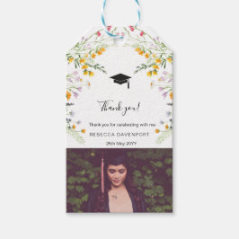 Etiqueta Para Presente Flores selvagens Boho Graduação Obrigado foto