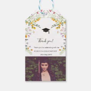 Etiqueta Para Presente Flores selvagens Boho Graduação Obrigado foto