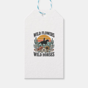 Etiqueta Para Presente Flores Selvagens Cavalos Ocidentais Camisa Floral