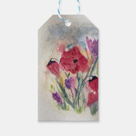 Etiqueta Para Presente Flores selvagens com papoila