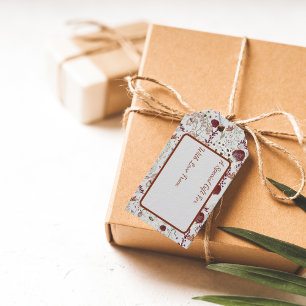 Etiqueta Para Presente Flores Selvagens Modernas Elegante Boho Floral