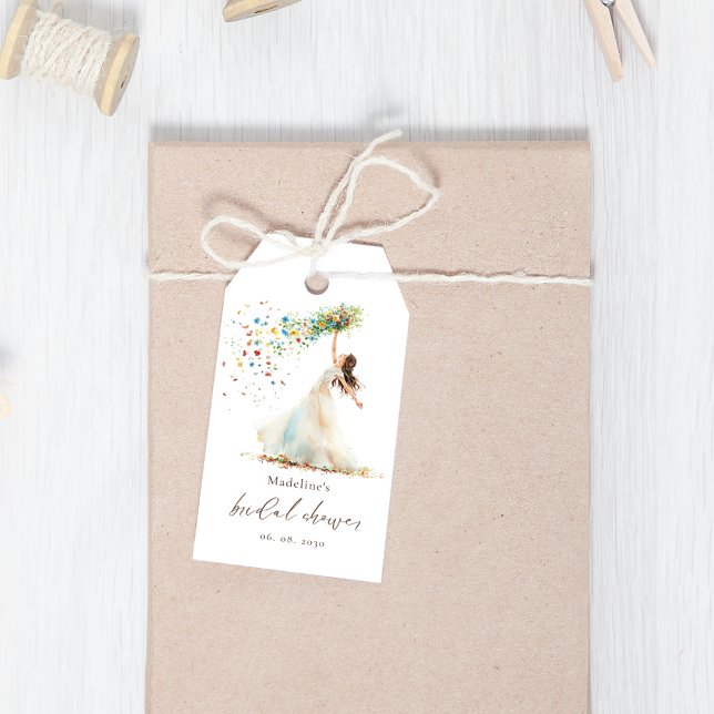 Etiqueta Para Presente Flores Selvagens Noz de Aquarela (Criador carregado)