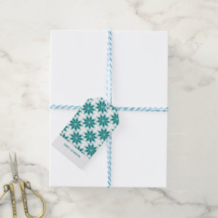 Etiqueta Para Presente Flores teares nome personalizado branco