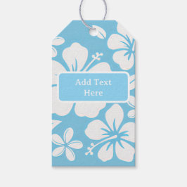 Etiqueta Para Presente Flores Tropicais de Praia Azul