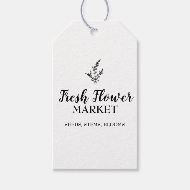 Etiqueta Para Presente Floresta de Flor Fresca Personalizada (Frente)