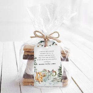 Etiqueta Para Presente Floresta de inverno encantada   Aniversário
