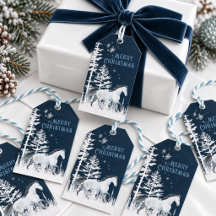 Floresta Nevada Cavalo Branco Selvagem Feliz Natal