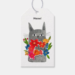 Etiqueta Para Presente Flower Cat
