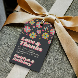 Etiqueta Para Presente Flower Power 70's Retro Groovy Wedding