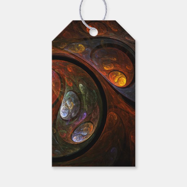Etiqueta Para Presente Fluid Connection Abstrato Art (Frente)