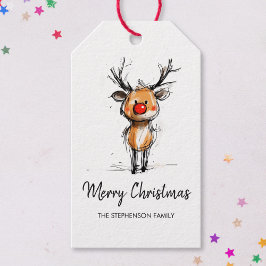 Etiqueta Para Presente Fofa Rena Rudolph Natal Feliz